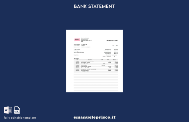stile verificato Modello word di estratto conto bancario Svezia Klarna